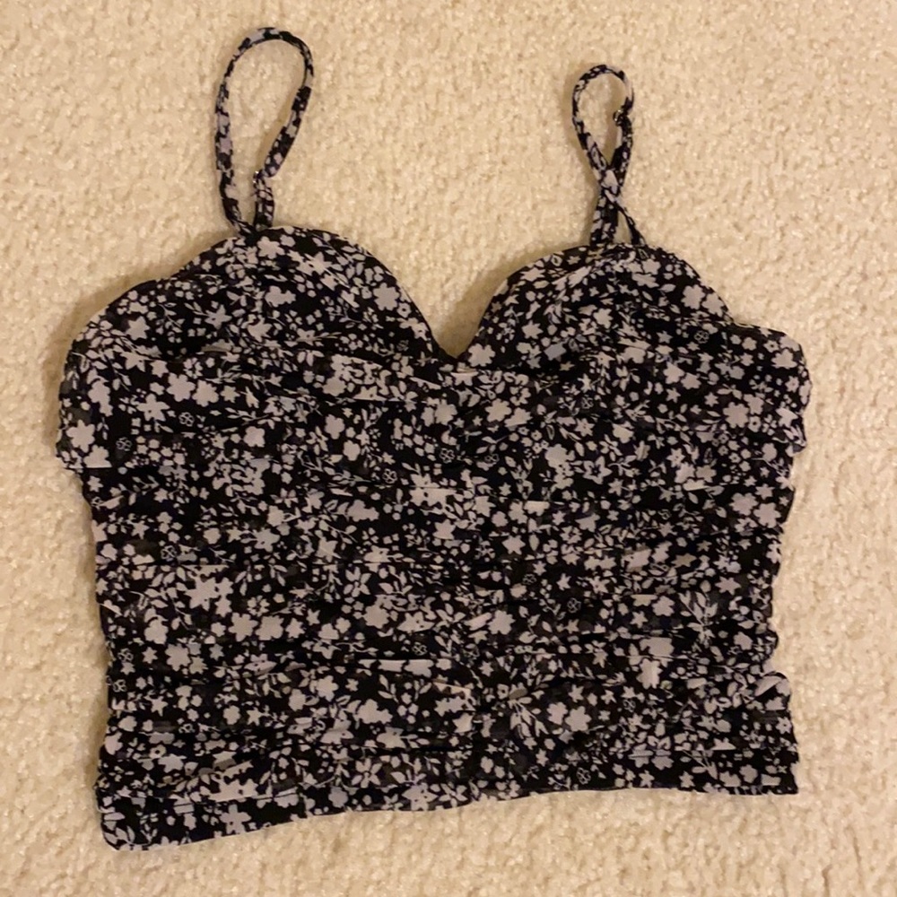 Cute floral, cropped tank top